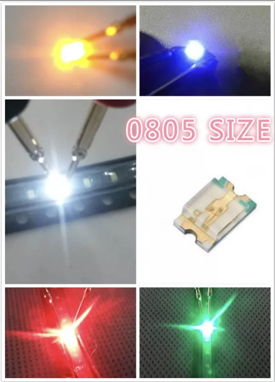 100PCS 0805 LED Flashing Blinking SMD GREEN 520nm LED Light Emitting Diodes DIY