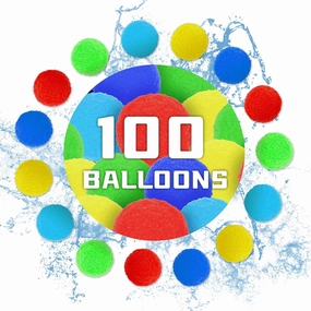 100PCS Reusable Water Balloons, Soaker Water Balls Kids Outdoor Toys for Pool Water Toys 5 Colors, Rightness Beach Ball for 3  Years Children and Young Boys and Girls