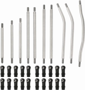 10Pcs Stainless Steel Link Rod Linkage Set with Ball End for Axial for 1/10 RC Crawler Axial SCX10 PRO Upgrade Part