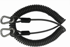 118inch Stainless Steel Inside Fishing Tool Coiled Lanyard Tether Protecting Rope for Deep Sea Fishing Rod/Reel Protecting