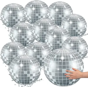 12 Pcs Inflatable Beach Ball Disco Theme Party Decoration Inflatable Disco Ball Summer Pool Toys Indoor Outdoor Beach Sports Theme Decor Gift