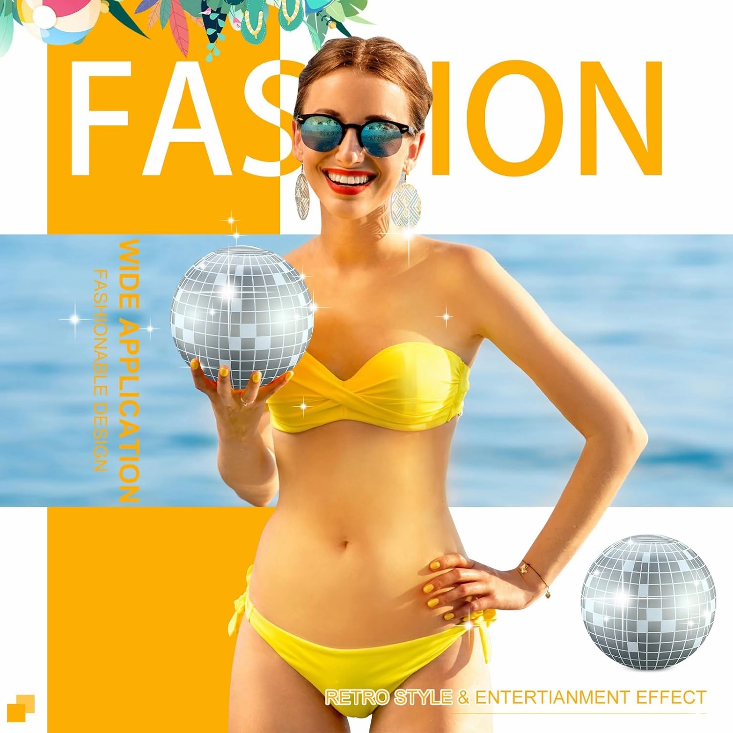 12 Pcs Inflatable Beach Ball Disco Theme Party Decoration Inflatable Disco Ball Summer Pool Toys Indoor Outdoor Beach Sports Theme Decor Gift