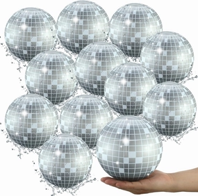 12 Pcs Inflatable Beach Ball Disco Theme Party Decoration Inflatable Disco Ball Summer Pool Toys Indoor Outdoor Beach Sports Theme Decor Gift