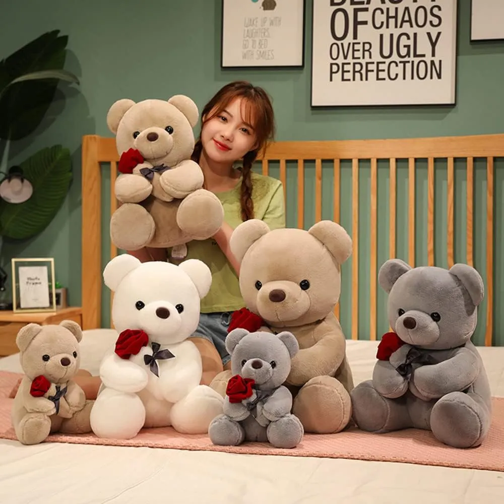 13.7in Cute Plush Teddy Bear Stuffed Animal Teddy Bear Plush Doll Toy Gift for Children and Girls (White, 35cm/13.7in)