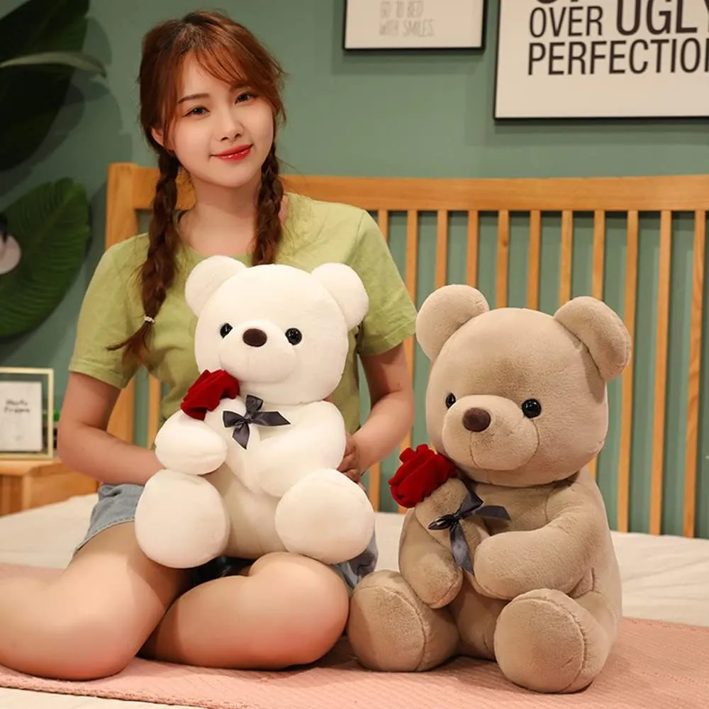 13.7in Cute Plush Teddy Bear Stuffed Animal Teddy Bear Plush Doll Toy Gift for Children and Girls (White, 35cm/13.7in)