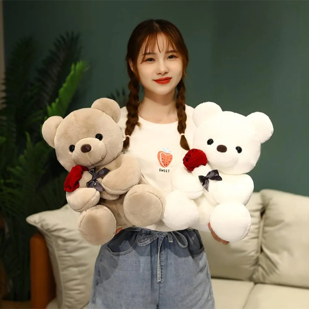 13.7in Cute Plush Teddy Bear Stuffed Animal Teddy Bear Plush Doll Toy Gift for Children and Girls (White, 35cm/13.7in)