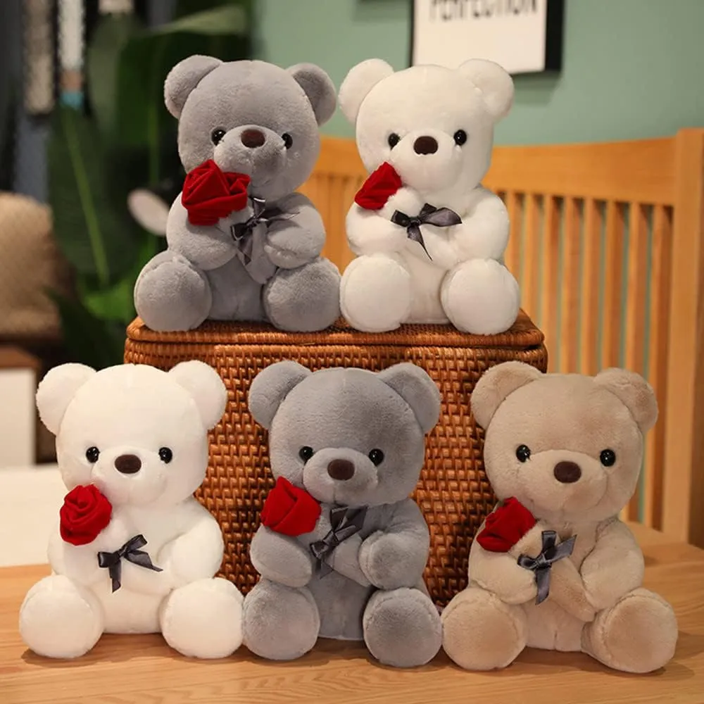13.7in Cute Plush Teddy Bear Stuffed Animal Teddy Bear Plush Doll Toy Gift for Children and Girls (White, 35cm/13.7in)