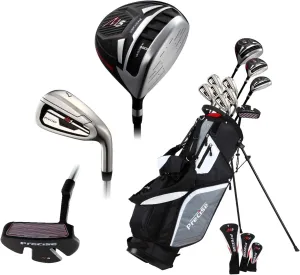 14-Piece Men’s Complete Golf Club Set - All Graphite Shafts (A Flex & Non-A Flex), Titanium Driver, Hybrid, 5-PW Irons, Putter, Stand Bag, Senior-Friendly Golf Clubs for Men, Right/Left Handed