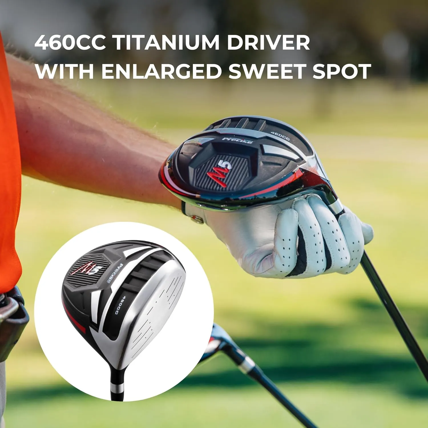 14-Piece Men’s Complete Golf Club Set - All Graphite Shafts (A Flex & Non-A Flex), Titanium Driver, Hybrid, 5-PW Irons, Putter, Stand Bag, Senior-Friendly Golf Clubs for Men, Right/Left Handed