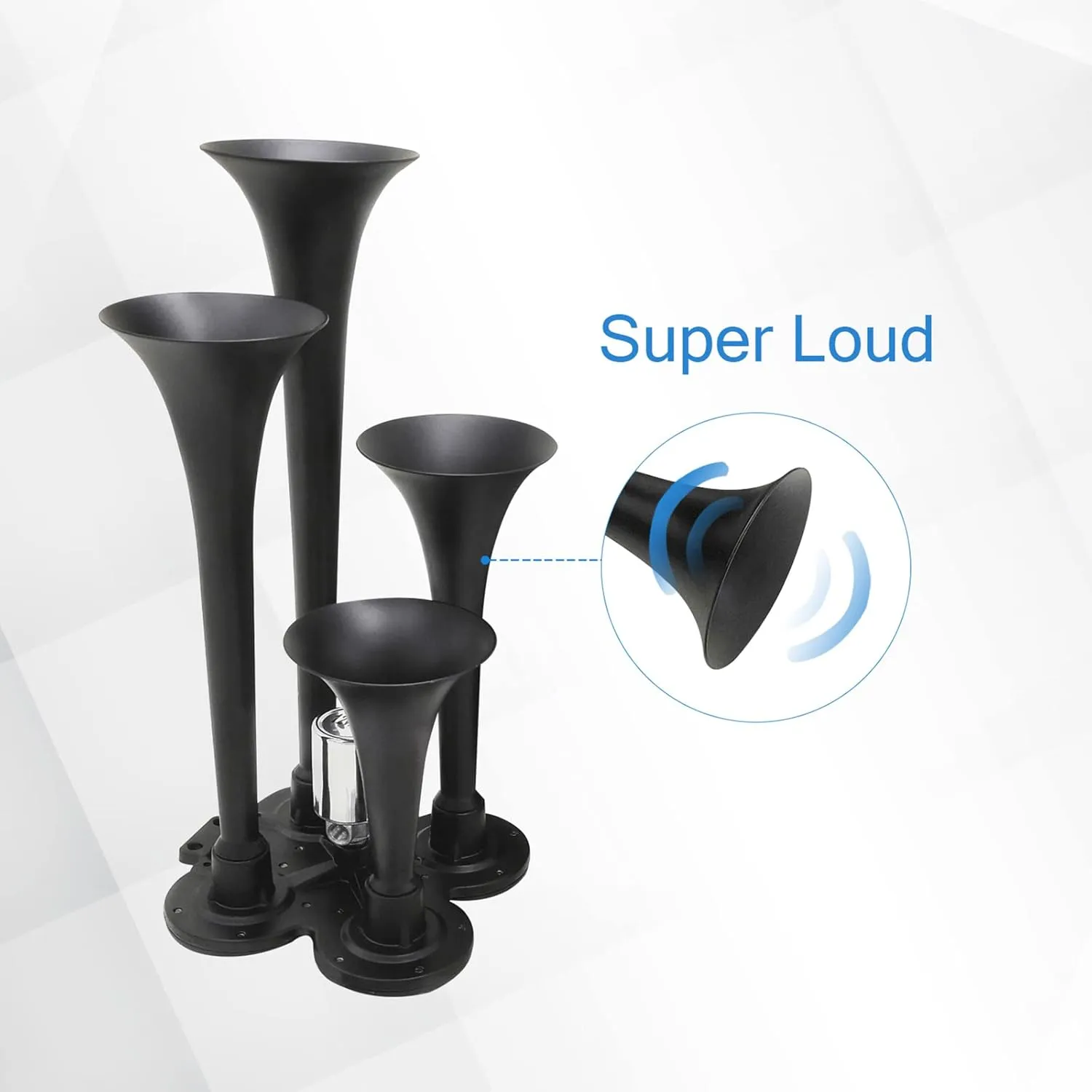 150DB 4 Trumpet Train Horns kit Super Loud Air Horn with 150 PSI 12V Air Compressor Air Horn Compressor Tank For Any Vehicle Trucks Car Jeep Or SUV