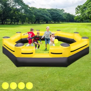 15FT Gaga Ball Pit Inflatable, Ball Pit Portable with Powerful Built-in Blower, Inflatable Gaga Ball Court for Outdoor Indoor School Sport Game Family Kids Activities