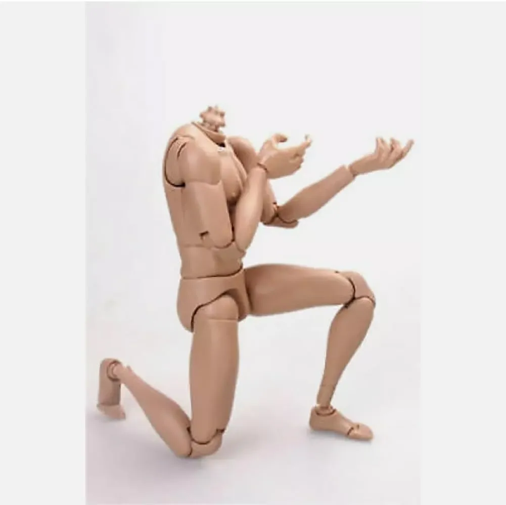1:6 Scale Muscle Male Action Figure Asian Skin 12 Inch Flexible Male Figure Body Doll Miniature Figure Without Head Sculpt