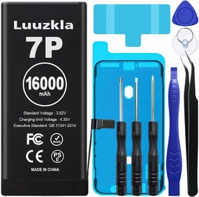 16000mAh (2025 New Upgrade) Battery Compatible with iPhone 7 PLUS, Super Capacity Battery Replacement Compatible with iPhone 7 PLUS, with Full Tool Kits-0 Cycle High Capacity-24 Months Service
