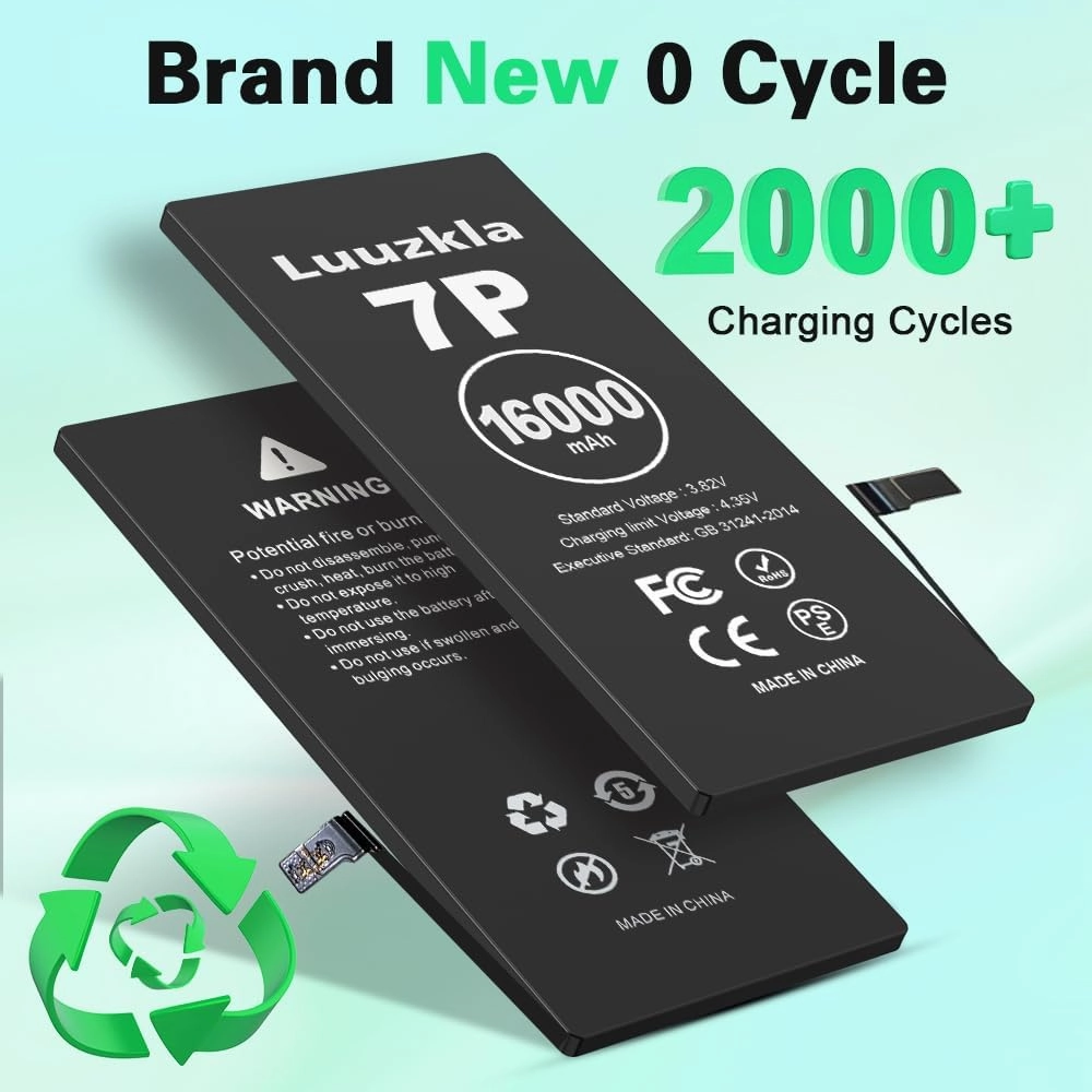 16000mAh (2025 New Upgrade) Battery Compatible with iPhone 7 PLUS, Super Capacity Battery Replacement Compatible with iPhone 7 PLUS, with Full Tool Kits-0 Cycle High Capacity-24 Months Service