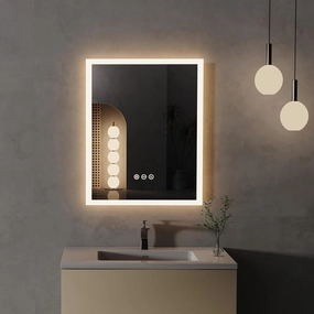 16x20 Inch LED Bathroom Mirror with Anti-Fog Technology - Smart Touch Control Vanity Mirror with Memory Function, Wall Mounted Makeup Mirror (Horizontal/Vertical Installation)
