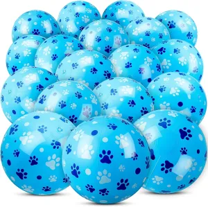 18 Pack Dog Paw Beach Balls for Kids 12 Inch Blue Dog Patrol Paw Print Themed Birthday Party Favors for Boy Girl End of The Year Student Gifts Bulk Swimming Pool Summer Party Supplies