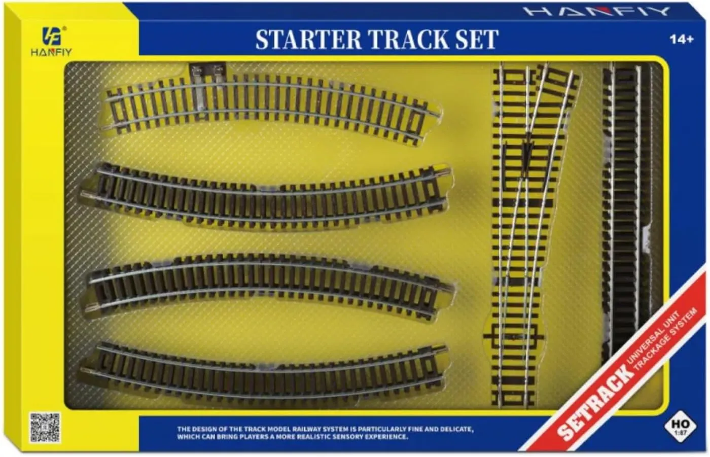 1/87 Model Train Set Narrow Gauge Model Railway Track, Nickel Silver Curved & Turnout Tracks, Perfect for Hobbyists & Train Collectors Premium Gift (66610 Railway Track)