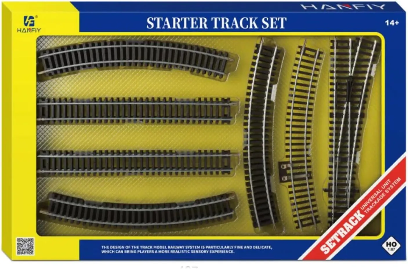 1/87 Model Train Set Narrow Gauge Model Railway Track, Nickel Silver Curved & Turnout Tracks, Perfect for Hobbyists & Train Collectors Premium Gift (66610 Railway Track)