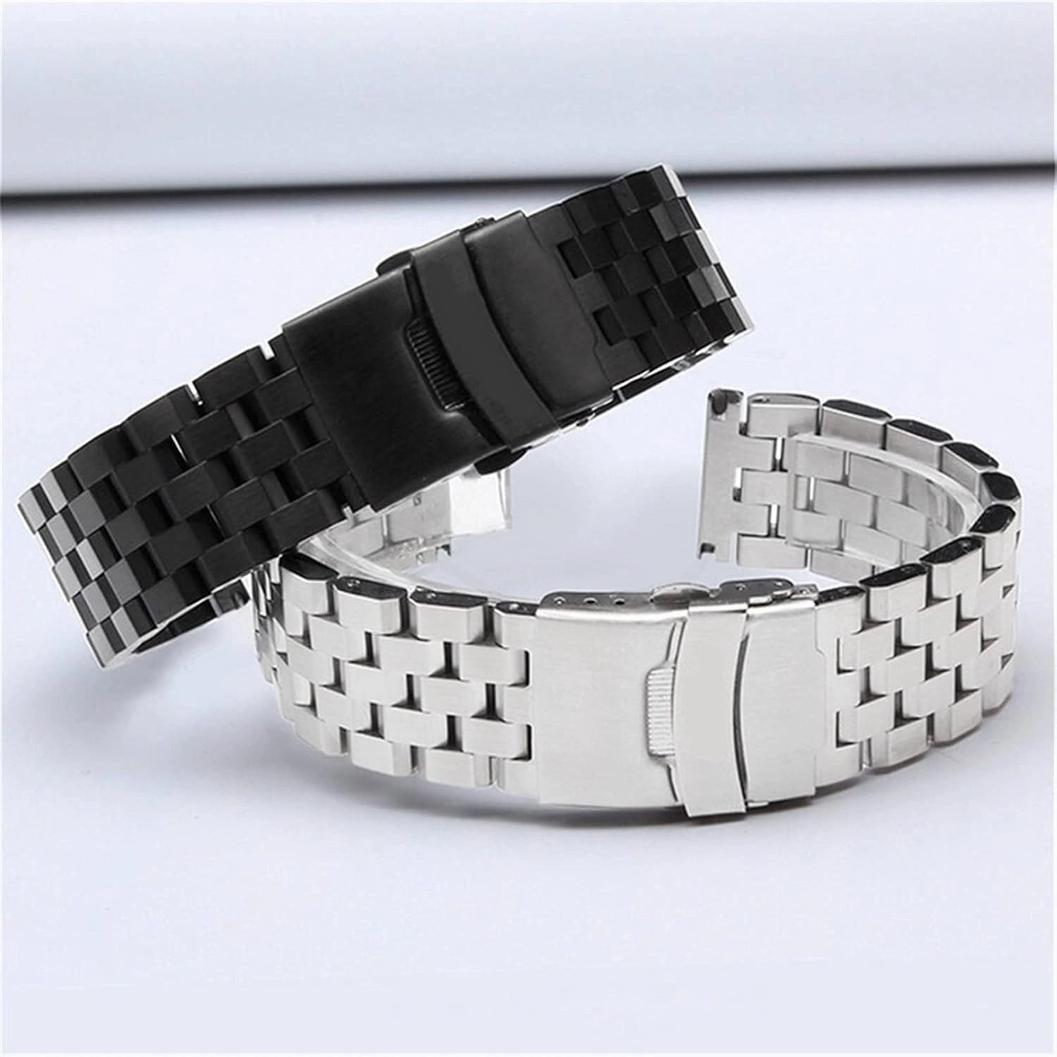 18mm 20mm 22mm 24mm 26mm quick release stainless steel strap men's women's solid metal wrist band accessories black silver bracelet qw