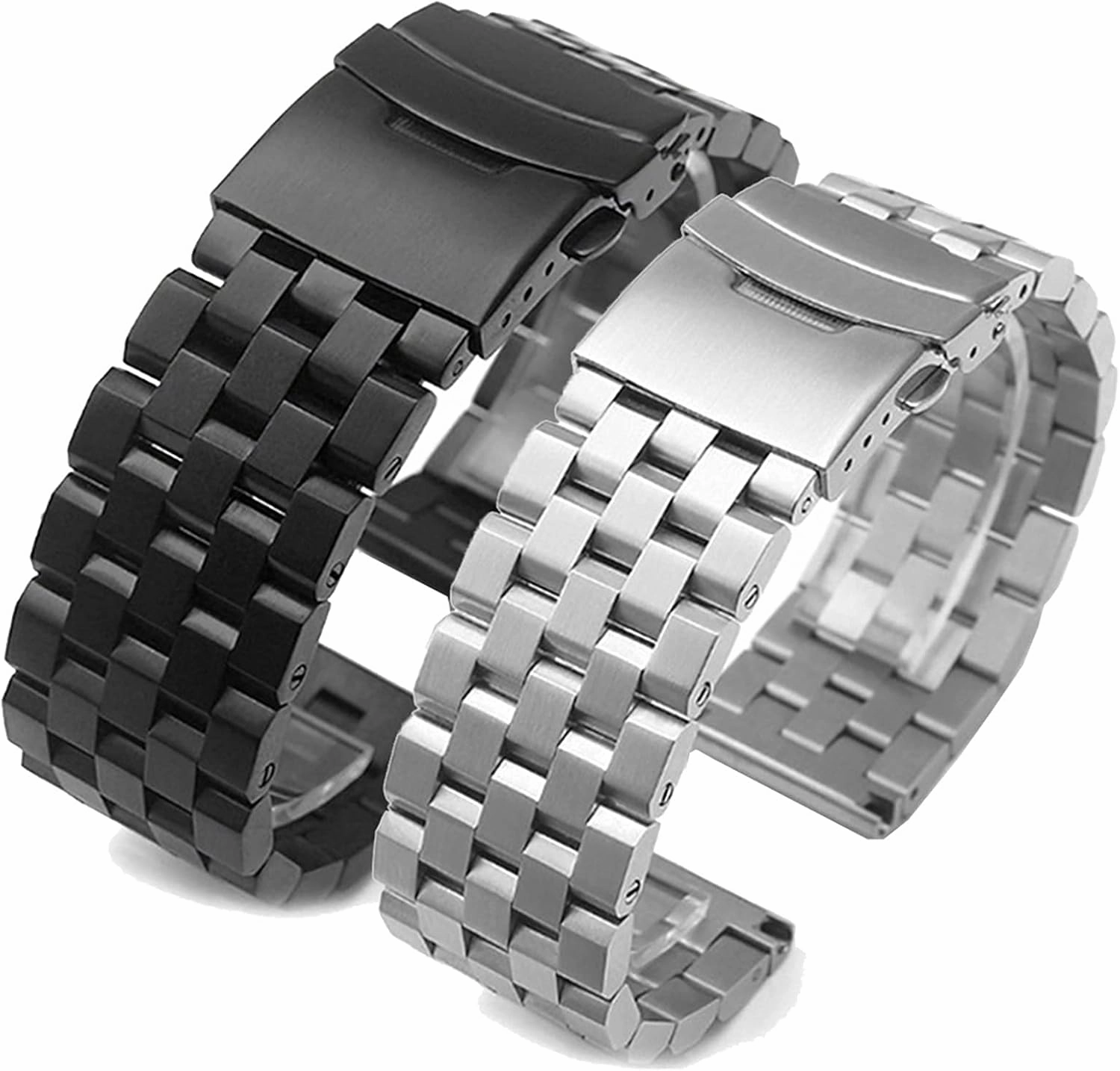 18mm 20mm 22mm 24mm 26mm quick release stainless steel strap men's women's solid metal wrist band accessories black silver bracelet qw