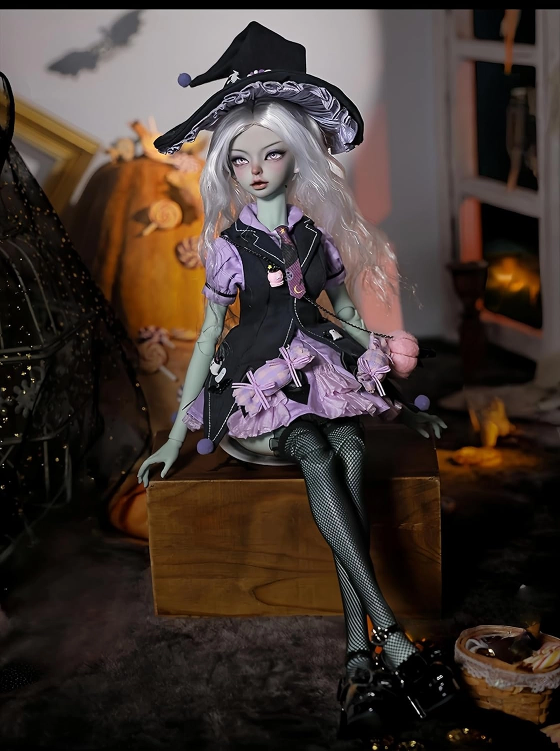 1/4 Bjd Doll Fashion Anime Ball Jointed Dolls Resin Action Figure Handmade Makeup, Gifts Fashionable Doll (J)