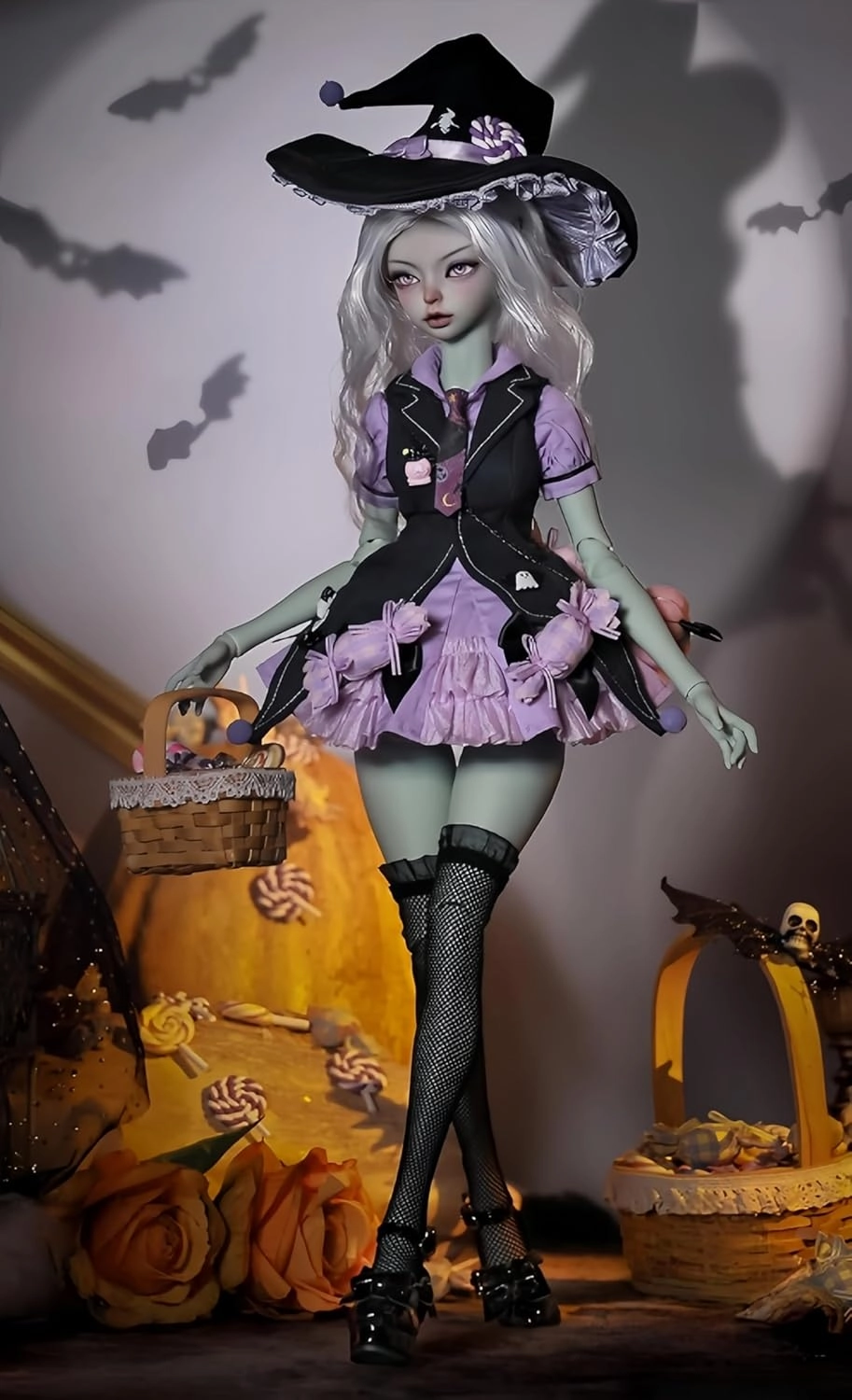 1/4 Bjd Doll Fashion Anime Ball Jointed Dolls Resin Action Figure Handmade Makeup, Gifts Fashionable Doll (J)