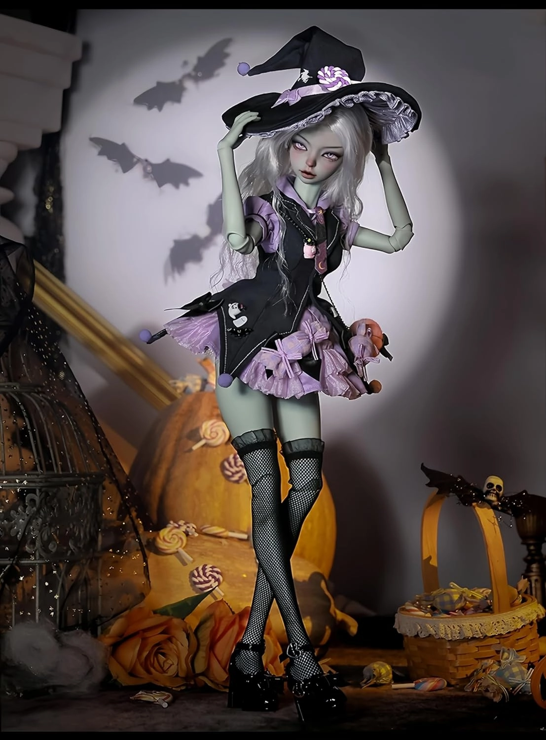 1/4 Bjd Doll Fashion Anime Ball Jointed Dolls Resin Action Figure Handmade Makeup, Gifts Fashionable Doll (J)