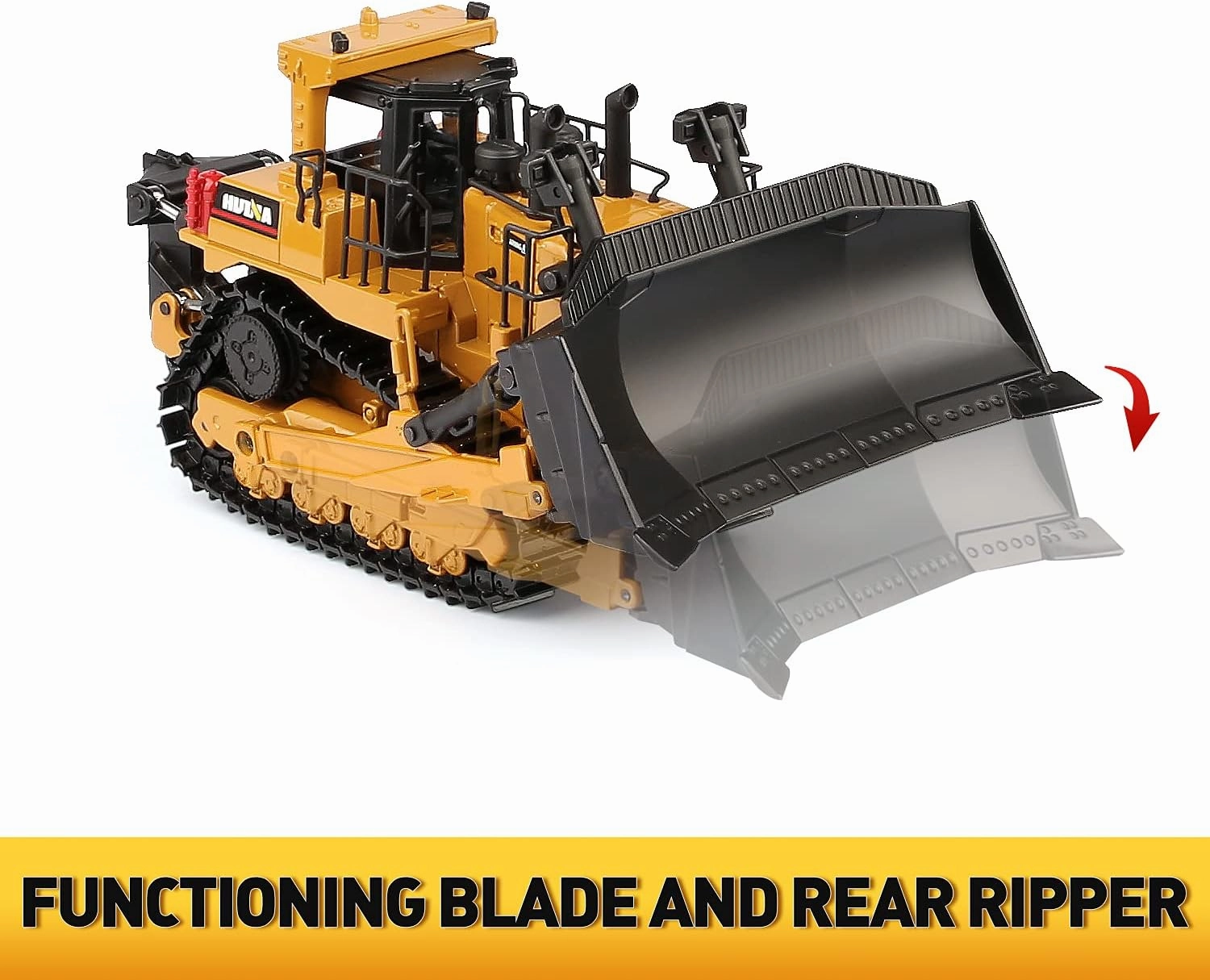 1/50 Scale Diecast Metal Dozer Toy, Metal Bulldozer Front Loader Toy Truck for Boys Kids (Dozer)
