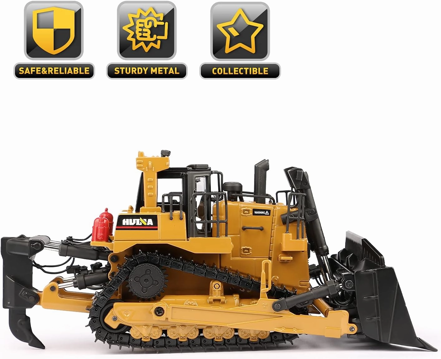 1/50 Scale Diecast Metal Dozer Toy, Metal Bulldozer Front Loader Toy Truck for Boys Kids (Dozer)