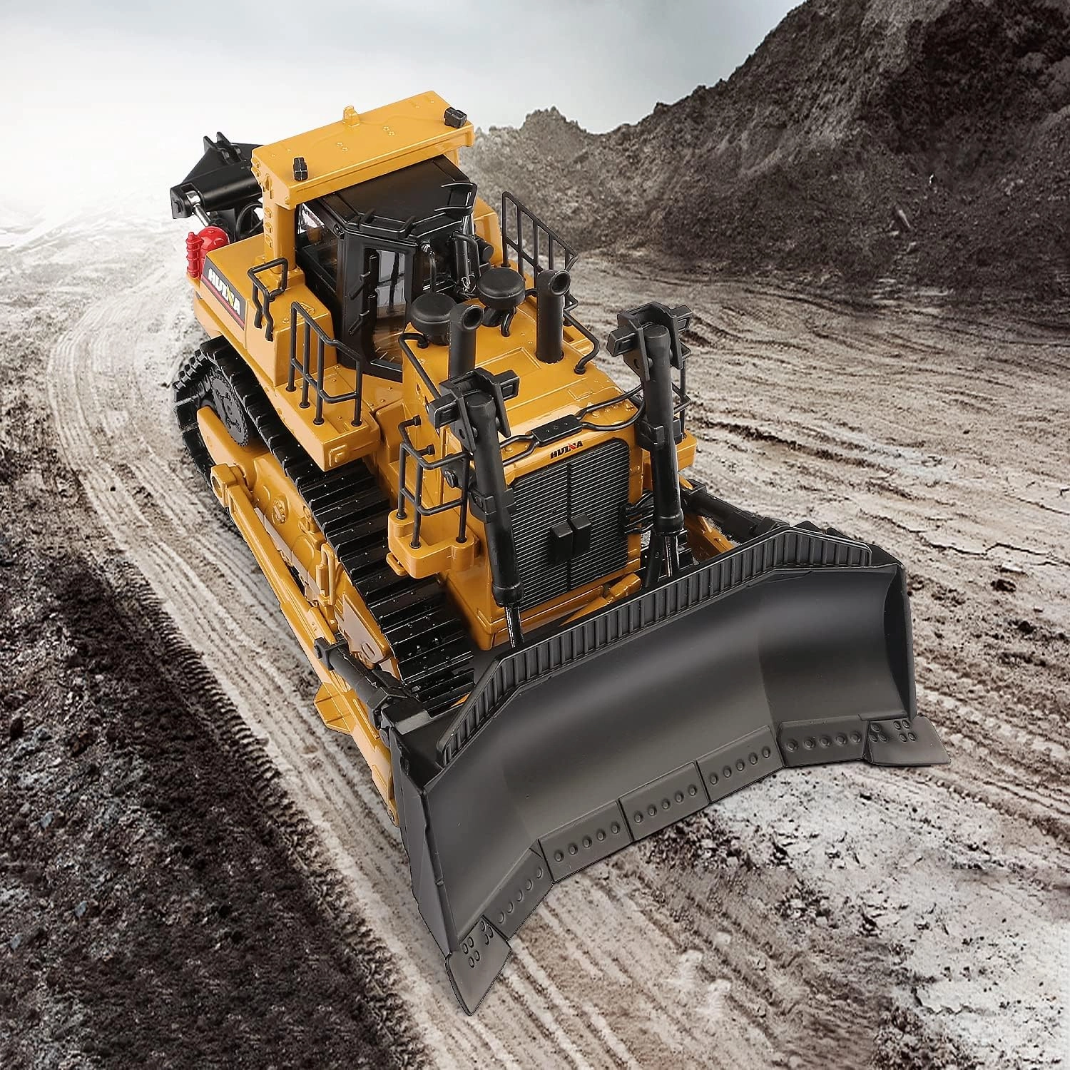 1/50 Scale Diecast Metal Dozer Toy, Metal Bulldozer Front Loader Toy Truck for Boys Kids (Dozer)