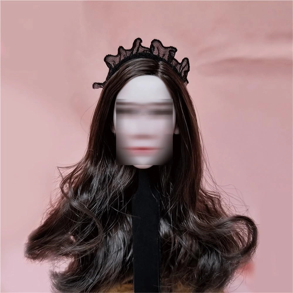 1/6 Scale Female Soldier Model Figure Doll Black Maid Headwear for 12 Inch Movable Action Figure，Doll Toy Miniatures Accessories Doll