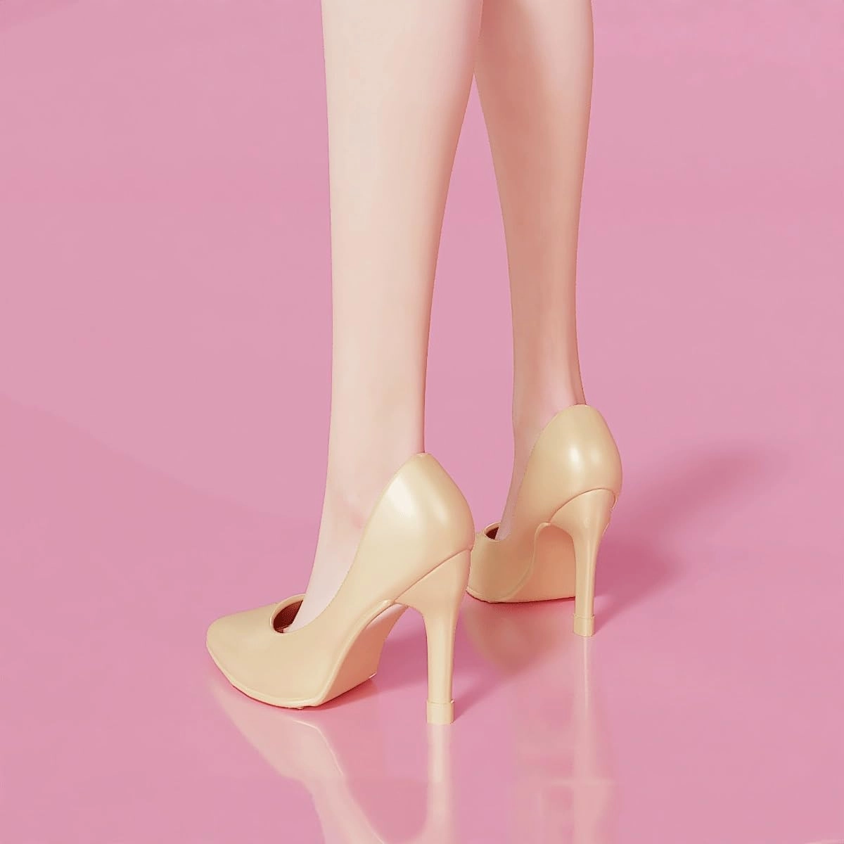 1/6 Scale Figure Shoes High Heel Suit Shoes for 12 inch Female Action Figure Toy, Doll Miniatures Accessories Doll(Beige)