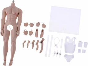 1/6 Scale Male Muscular Seamless Body Action Figure, Flexibly Posable 12 Inch Men Doll Toy with Interchangeable Hands and Clothes, Art Drawing Mannequin Model - General Skin