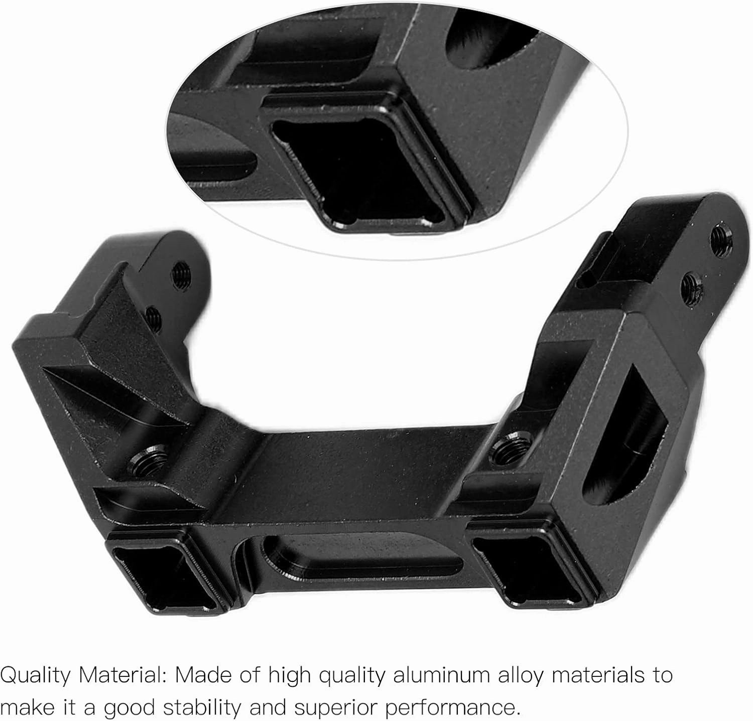 1 Pc RC Bumper, Metal Front and Rear Bumper Combo, Set Metal Front and Rear Bumpers Aluminum Alloy for Traxxas for 4 RC Crawler Car with Servo Bracket (Black)