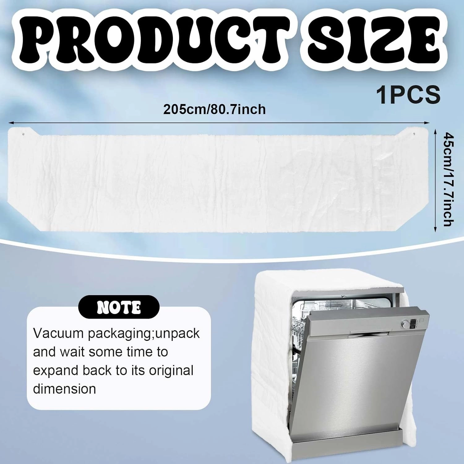 1 Pcs Dishwasher Sound Insulation 80.7 x 17.7 x 0.4 Inches White Dishwasher Blanket Compatible with Kenmore for Household Appliances