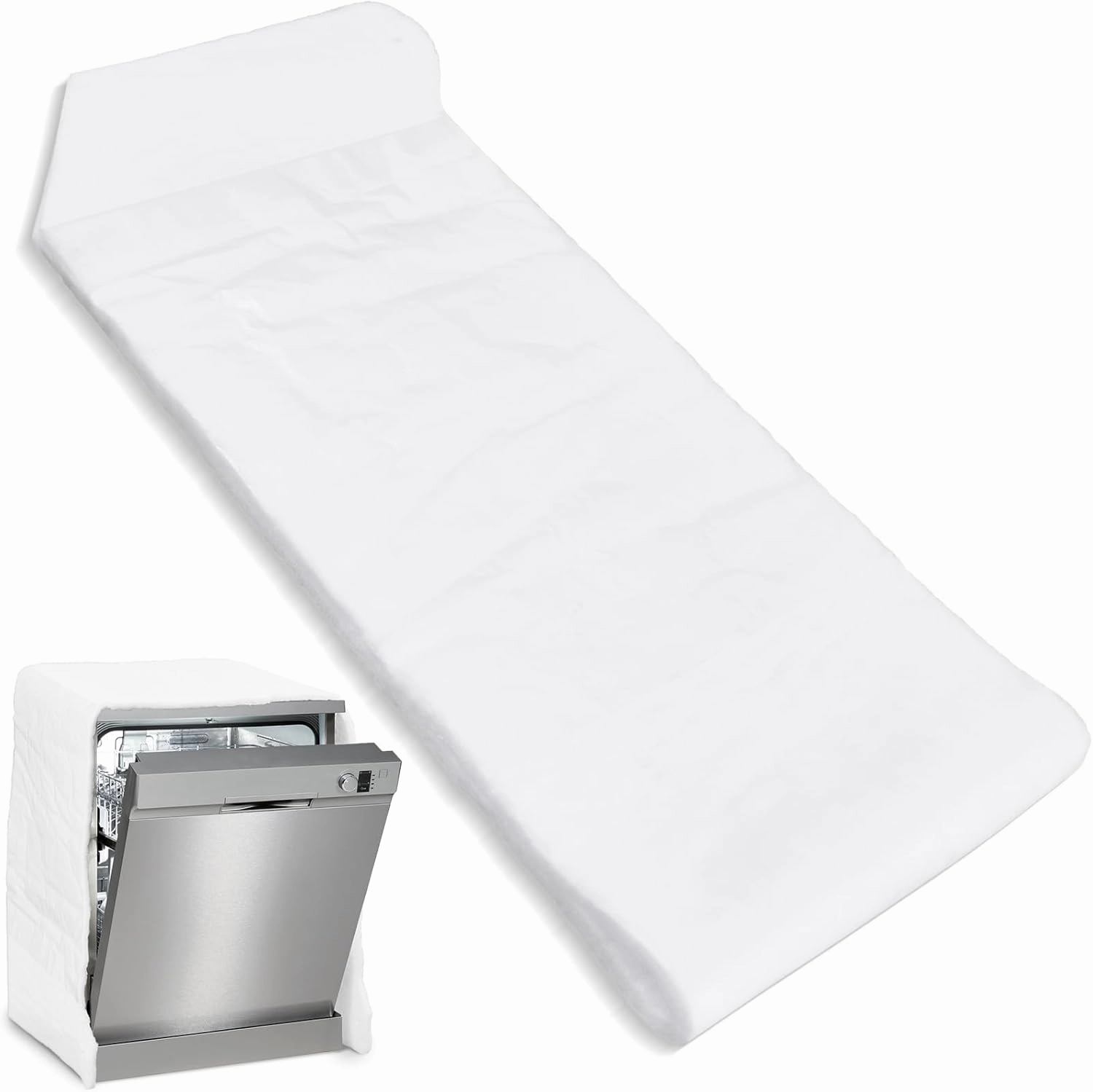 1 Pcs Dishwasher Sound Insulation 80.7 x 17.7 x 0.4 Inches White Dishwasher Blanket Compatible with Kenmore for Household Appliances