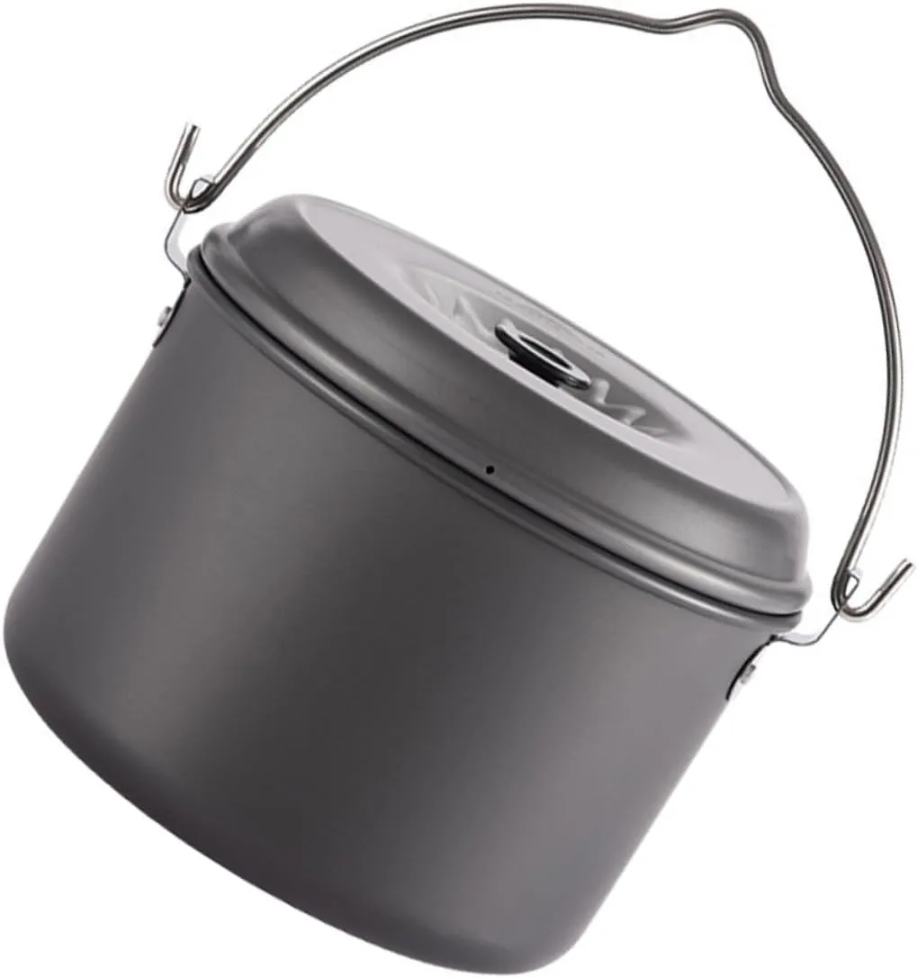 1Pc Camping Cookware Portable Person Outdoor Cooking Pot with Handle Non Stick Design for Hiking Backpacking Picnics and Camping Trips