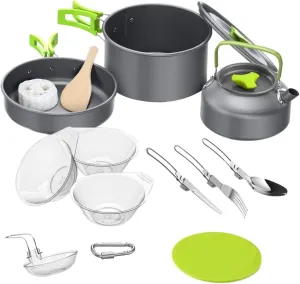 1set Outdoor Camping Lightweight Folding Cookware for Hiking Backpacking and Picnic Versatile Cooking Equipment for