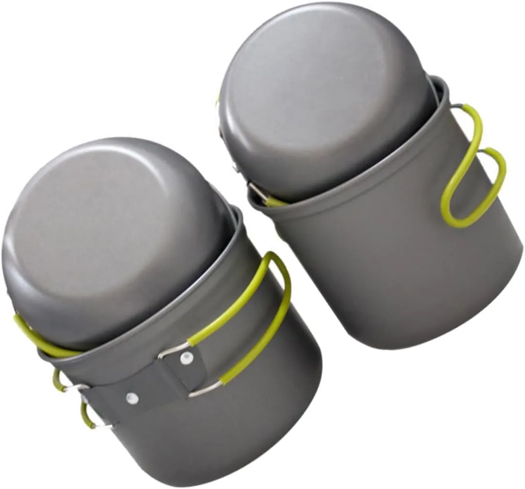 1set Portable Oxide Camping Cookware Multi-Purpose Pot Lid for Hiking Picnics and Outdoor Cooking for People