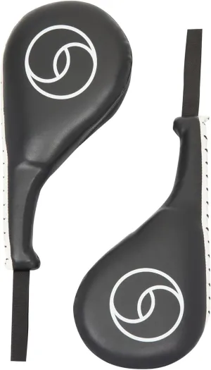 2 Pack Taekwondo Kick Pads - Black Boxing Paddles for Karate Gear, Kickboxing, and TKD Sparring Gear - 15 x 2.5 x 7.5 Inch