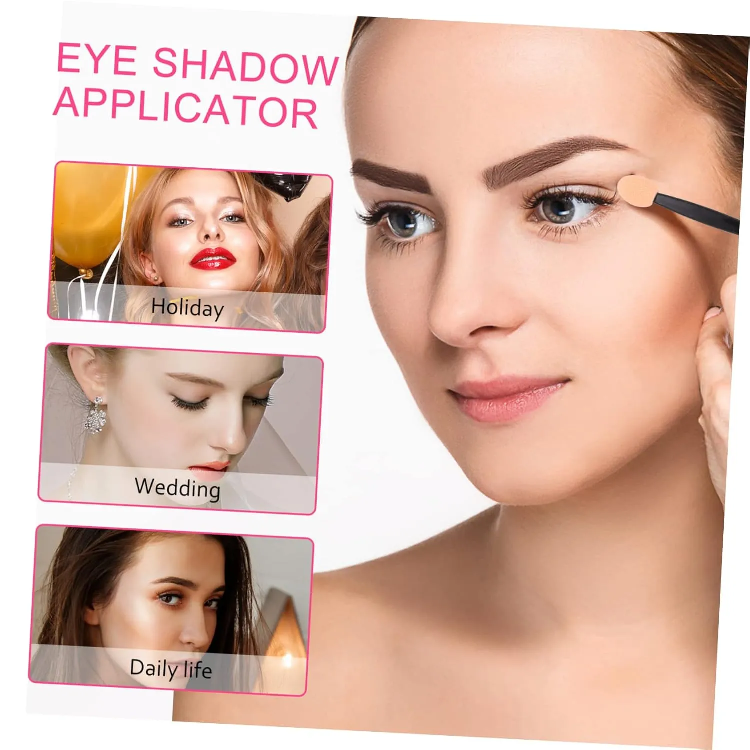 200pcs Double-end Eyeshadow Applicators Makeup Tools Soft Sponge Tips for Eye Makeup Eyeliner and Eyebrow for Beginners and Professionals