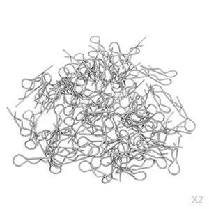 200PCS RC Car Parts R-Shaped Pins Set for Hobby Cars - Smooth & Flexible Metal Clips - 1/10 Racing Car Accessories - Perfect for Farm, Lawn, Garden & Trailer Hitch Receivers - 1.