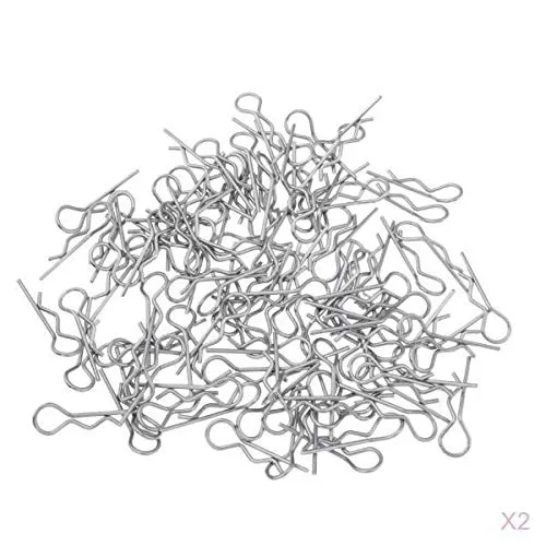 200PCS RC Car Parts R-Shaped Pins Set for Hobby Cars - Smooth & Flexible Metal Clips - 1/10 Racing Car Accessories - Perfect for Farm, Lawn, Garden & Trailer Hitch Receivers - 1.