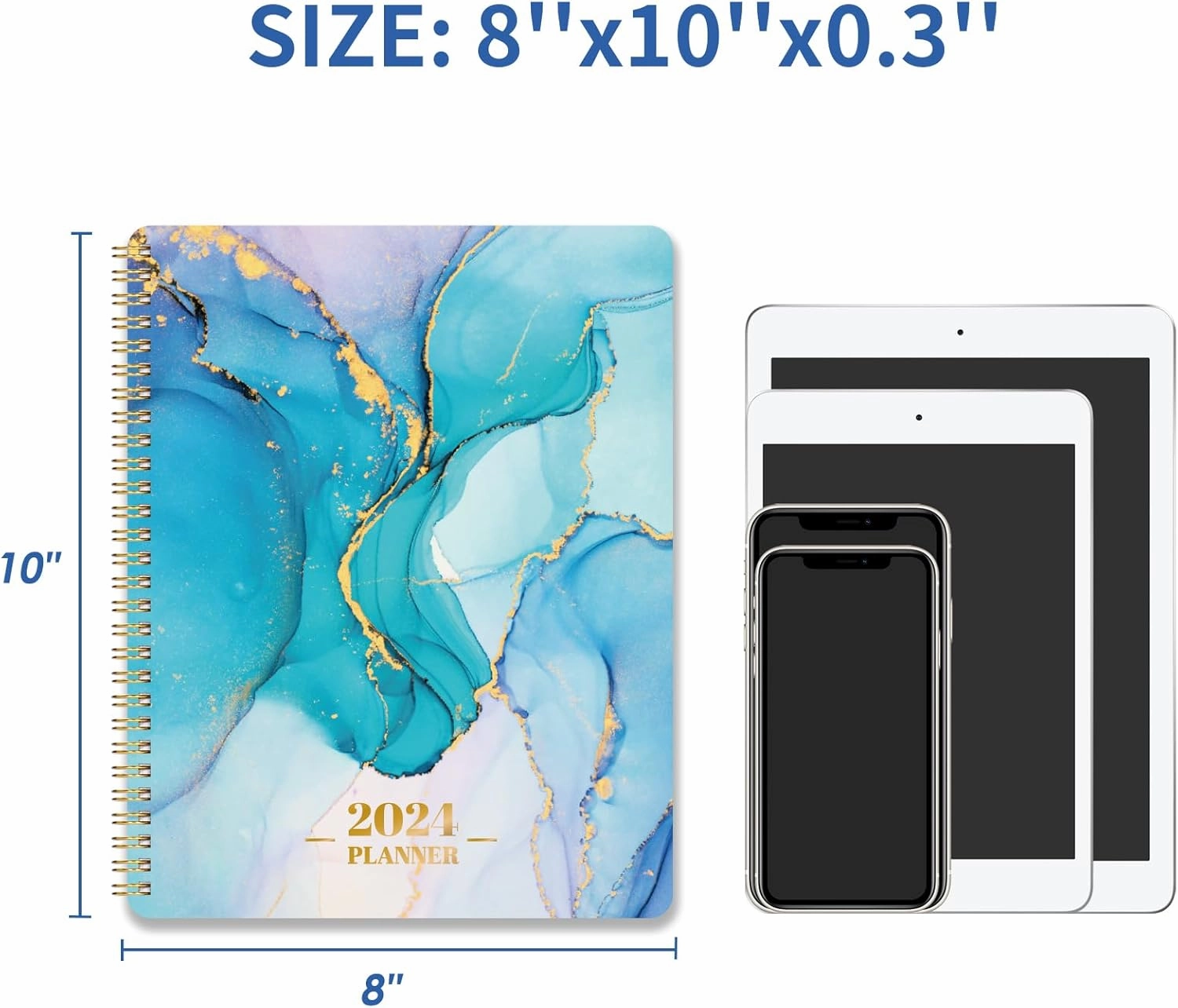 2024 Planner - 2024 Planner Weekly and Monthly from Jan.2024- Dec.2024, 7.5" x 9.5", 2024 Calendar 12 Month with Thick Paper, 2024 Weekly Planner Spiral Bound