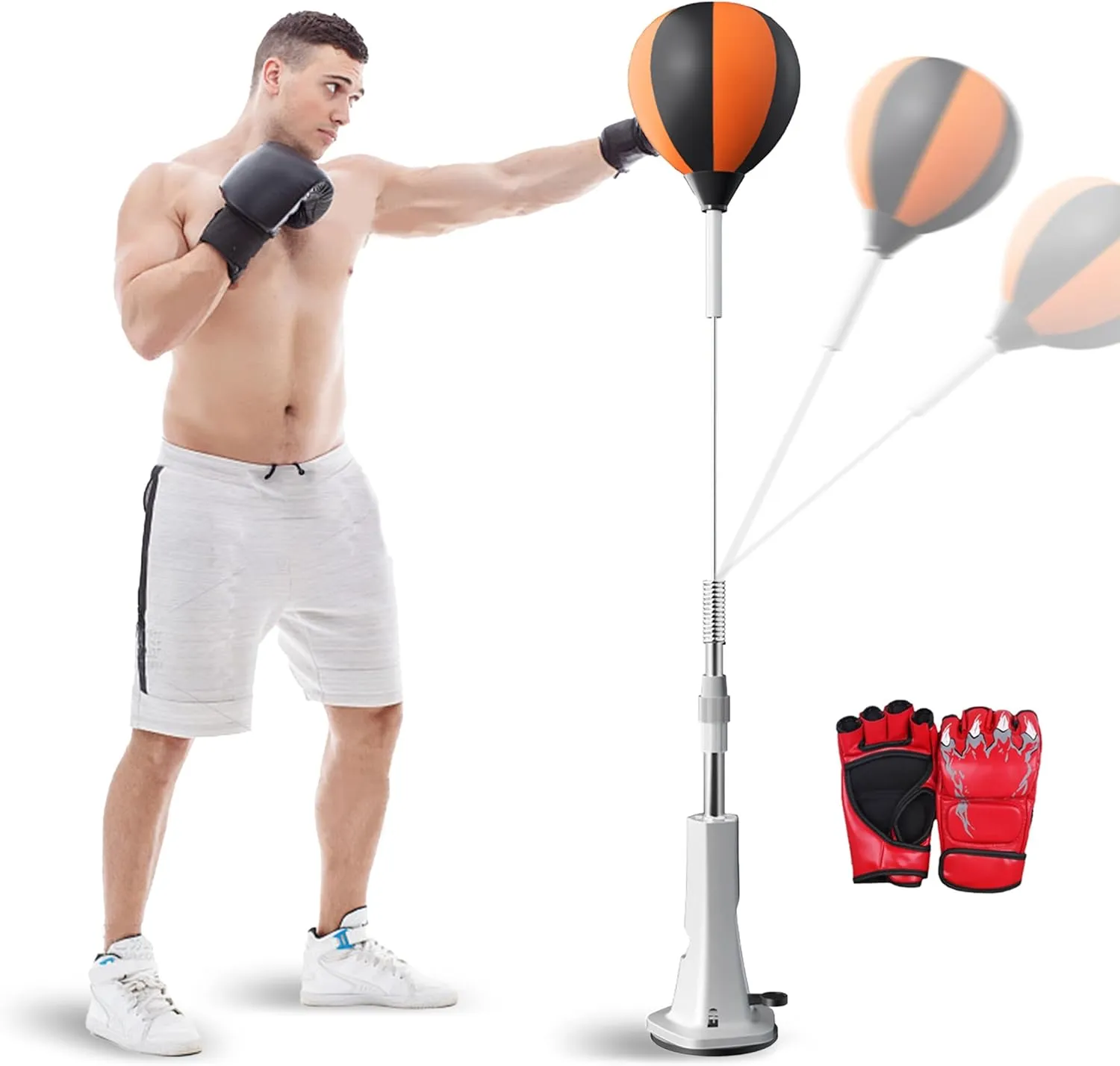 2025 Upgrade Inflatable Boxing Reflex Bag for Reaction & Aiming & Agility Training Home Fitness Equipment One-Click Installation Punching Bag