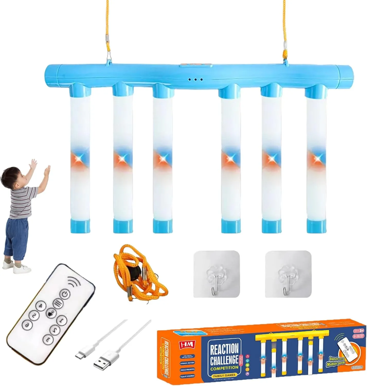 2025 Upgrade Reflex Challenge Game,Hand Eye Coordination Training Toy,Drop Stick Game,Reaction Training,Catching Sticks Game,Adjustable Speed Catching Game