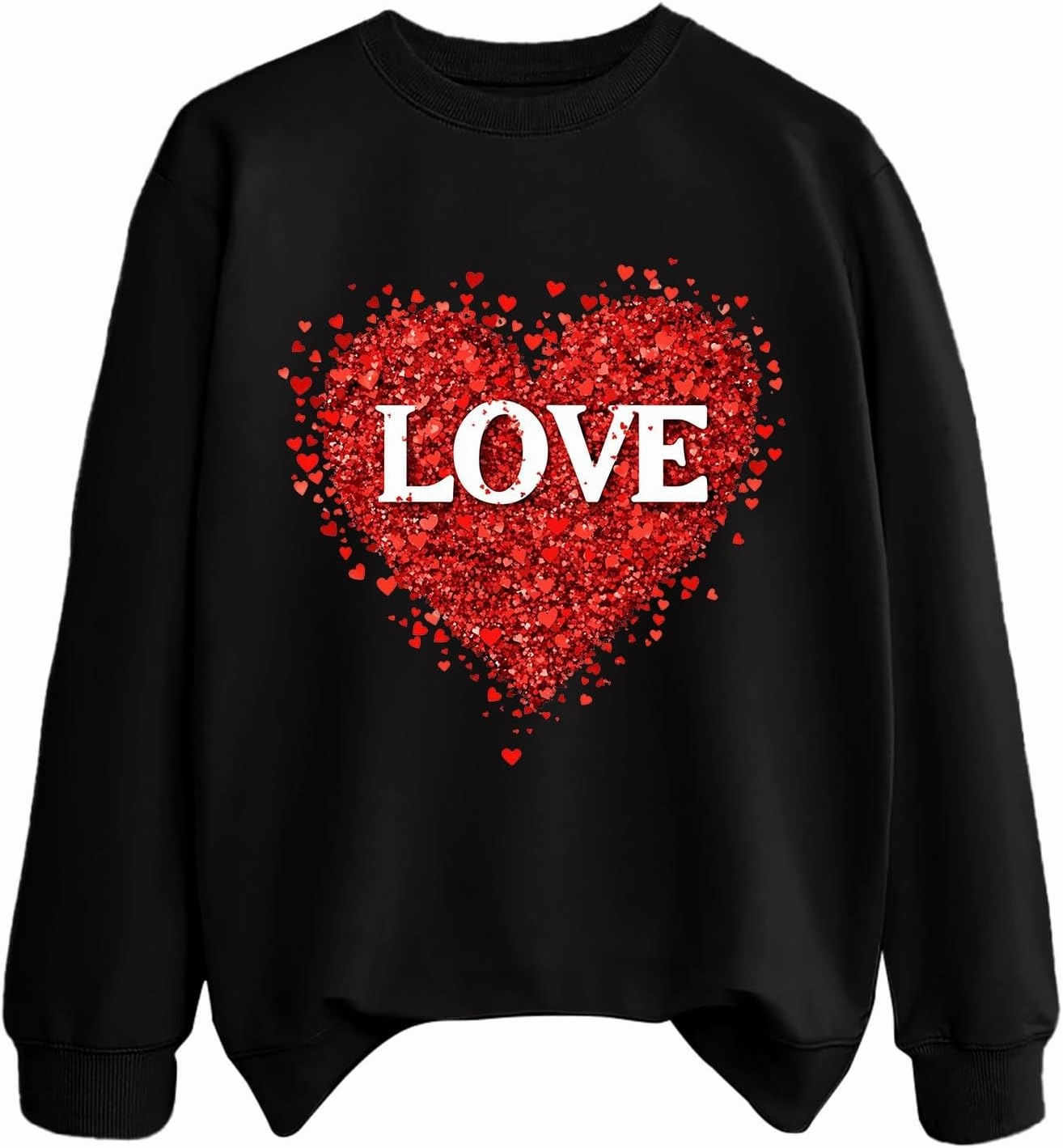 2025 Sweatshirt for Women Trendy Long Sleeve Heart Printed Tops Going Out Beach Playing Casual Blouses