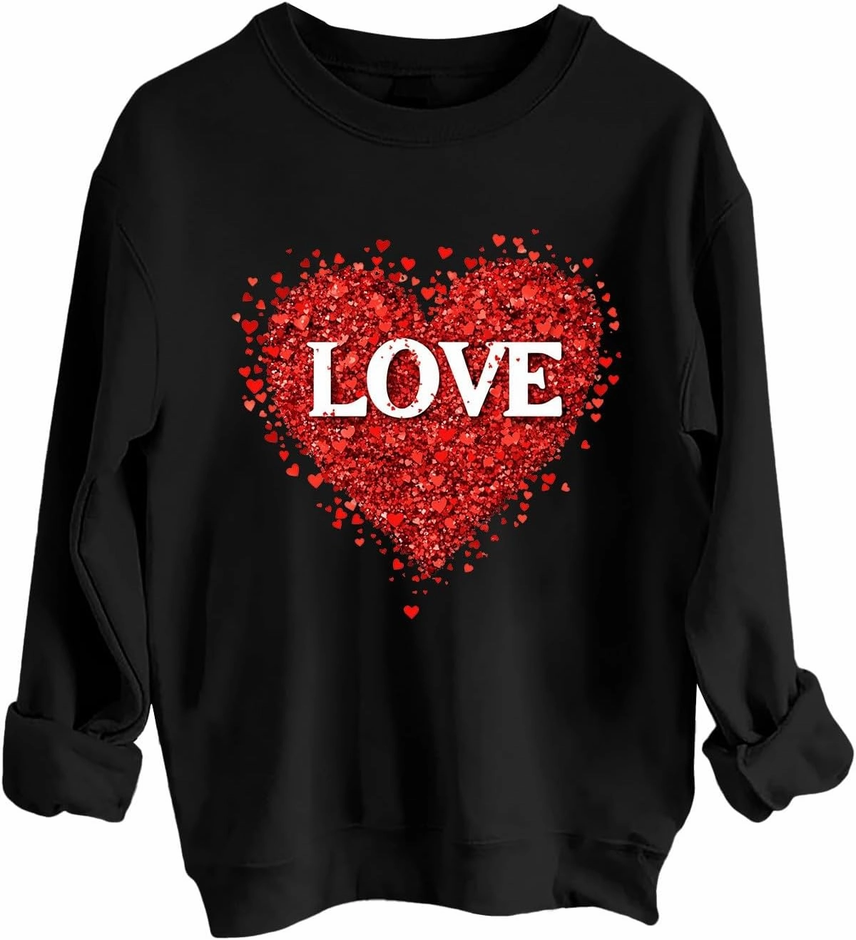2025 Sweatshirt for Women Trendy Long Sleeve Heart Printed Tops Going Out Beach Playing Casual Blouses