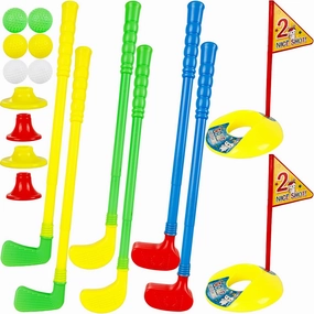 20 Pcs Kids Plastic Mini Golf Plastic Golf Clubs Toddler Golf Set for Toddlers Outdoor Indoor Educational Golf Birthday Christmas Party Gifts, 3 Colors