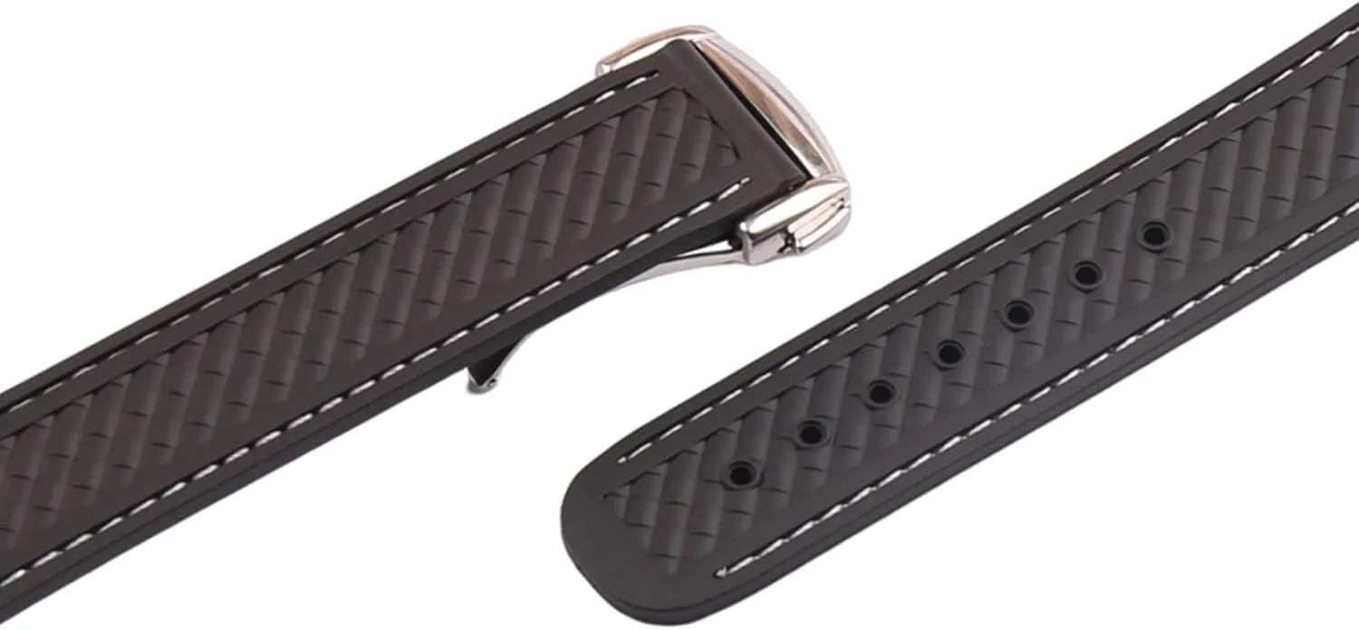 20mm Rubber Silicone Replacement Watch Band for Omega Seamaster 300 AT150 Aqua Terra 8900 Steel Buckle Series Watch Strap